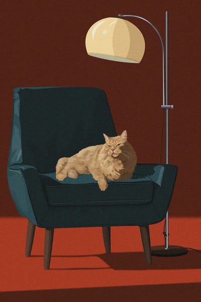Office Humor: Cats In Fancy Chairs III by ArtCatIllustrated