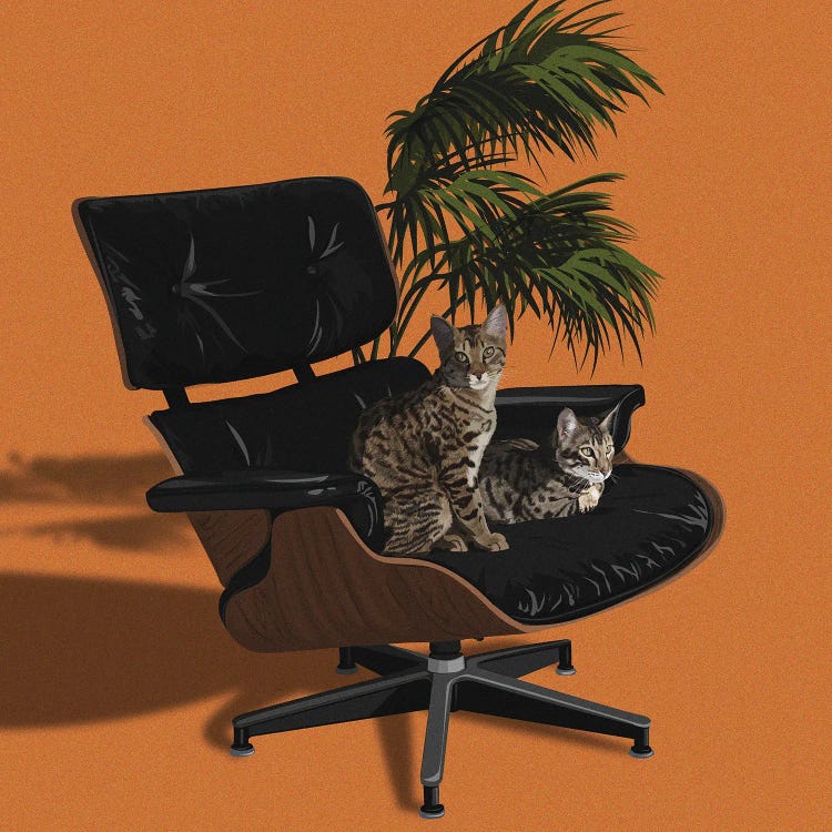 Cats In Fancy Chairs IV