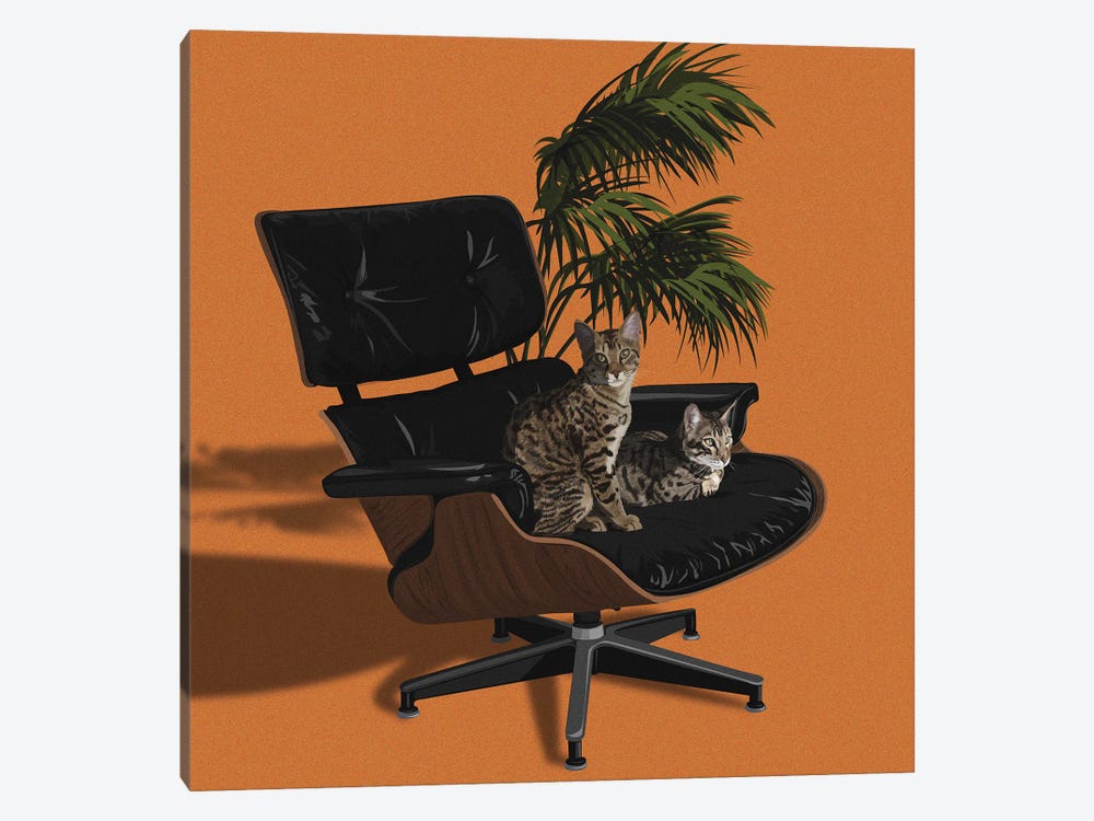 Cats In Fancy Chairs IV by Artcatillustrated 1-piece Art Print