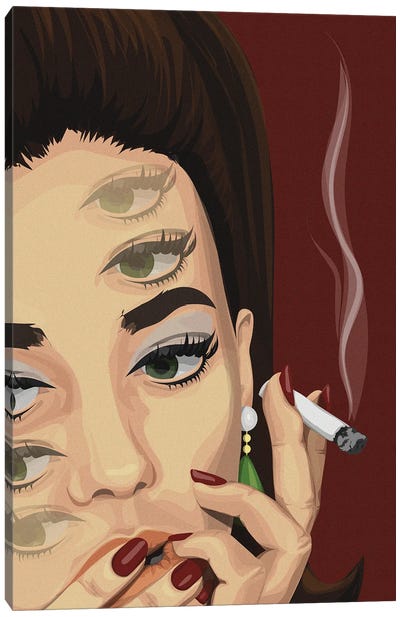 Eye Am Thinking Canvas Art Print - Smoking Art