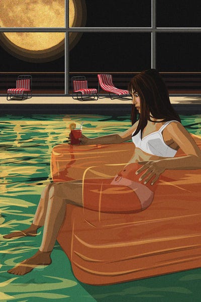 Lonesome Floater by ArtCatIllustrated metal wall art