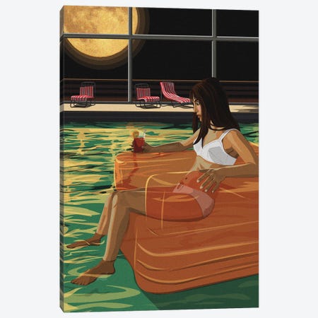 Lonesome Floater Canvas Print #ACU29} by Artcatillustrated Canvas Artwork