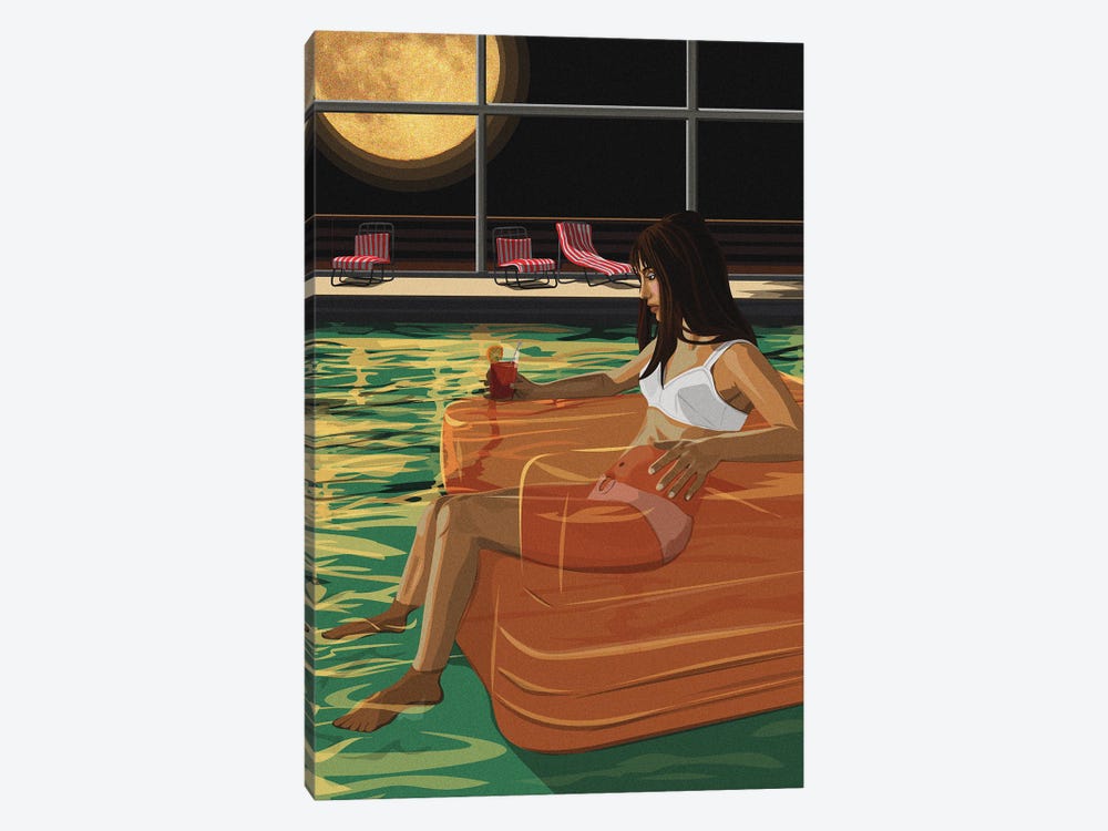 Lonesome Floater by Artcatillustrated 1-piece Canvas Artwork