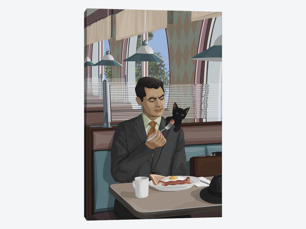 Man With A Cat by Artcatillustrated 1-piece Canvas Artwork