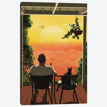 Sundowner Canvas Print #ACU36} by Artcatillustrated Canvas Art