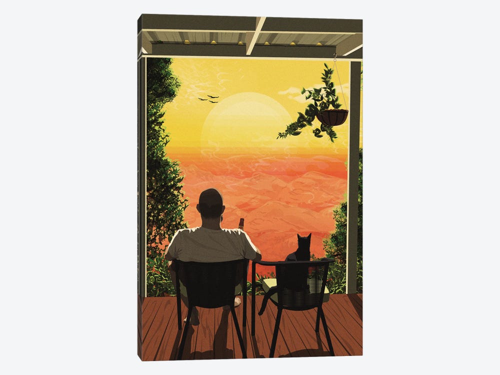 Sundowner by Artcatillustrated 1-piece Canvas Artwork