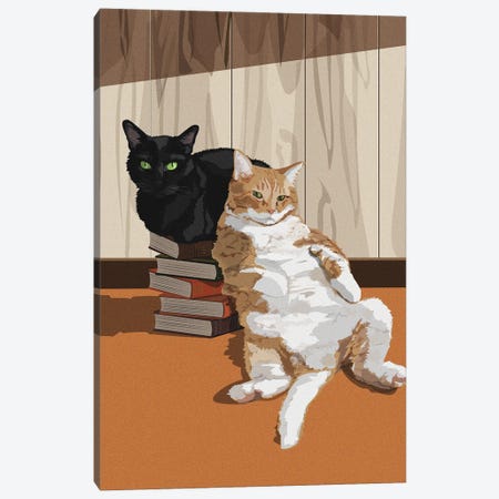 Two Cats Canvas Print #ACU38} by Artcatillustrated Canvas Art Print
