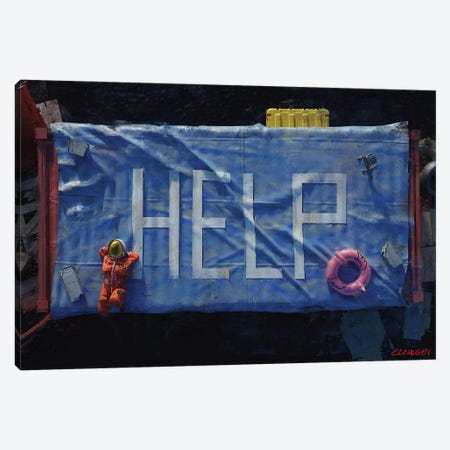 Help Canvas Print #ACX11} by Andreas Claussen Canvas Artwork