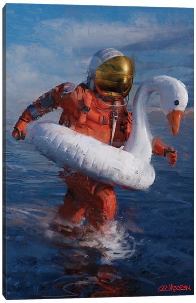 On The Run Canvas Art Print - Astronaut Art
