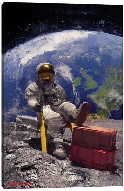 Relaxing On The Moon I Canvas Art Print - Going Solo