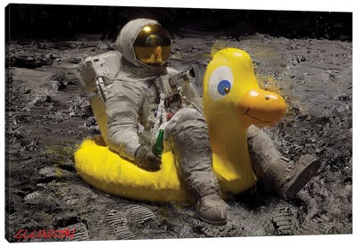Relaxing On The Moon II Canvas Art Print - Going Solo