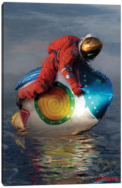 To The Moon Canvas Art Print - Andreas Claussen