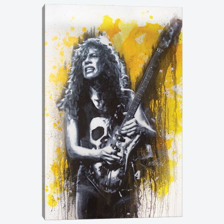 Metallica - Kirk Hammett In Yellow Canvas Print #ACY11} by Michael Andrew Law Cheuk Yui Art Print