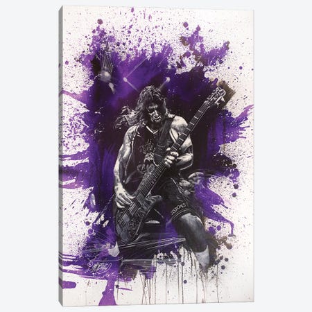 Metallica - Robert Trujillo In Purple Canvas Print #ACY12} by Michael Andrew Law Cheuk Yui Canvas Print
