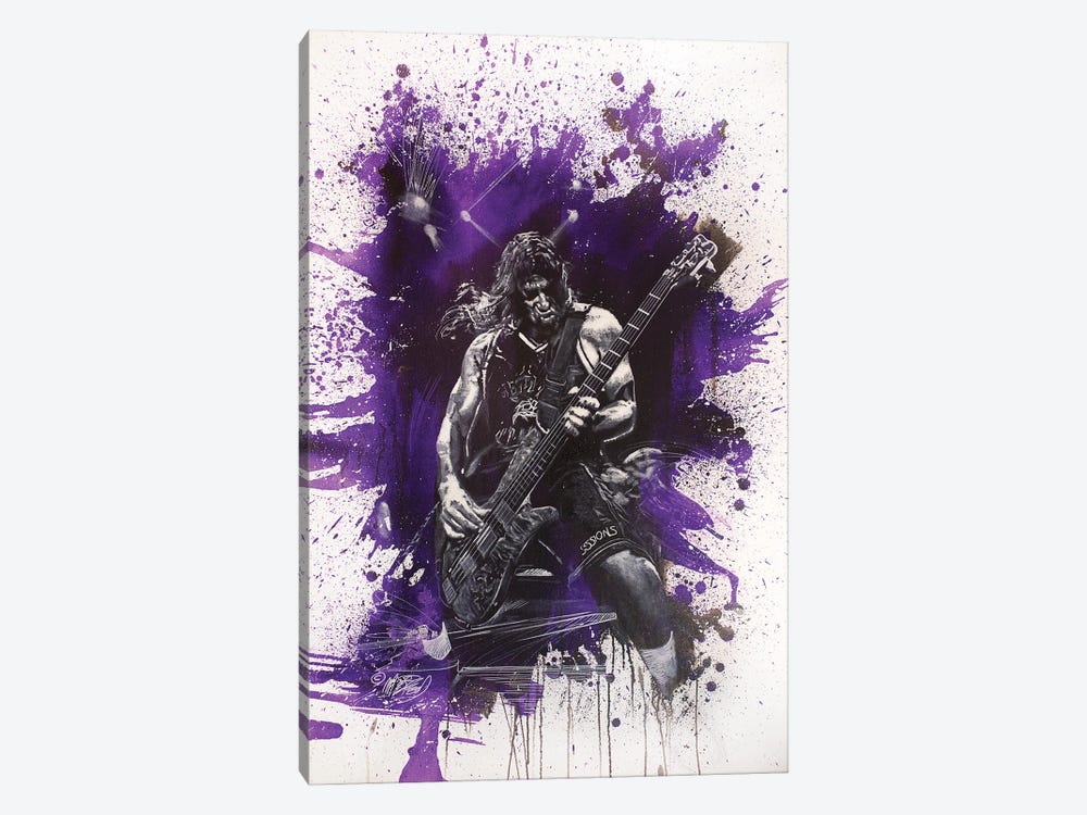 Metallica - Robert Trujillo In Purple by Michael Andrew Law Cheuk Yui 1-piece Canvas Wall Art