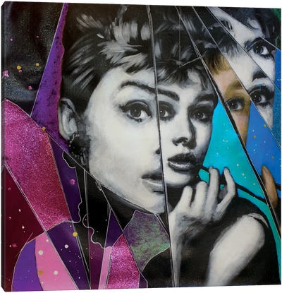I Love Audrey Hepburn - Holly Golightly Canvas Art Print - Classic Movie Art