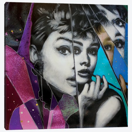 I Love Audrey Hepburn - Holly Golightly Canvas Print #ACY16} by Michael Andrew Law Cheuk Yui Canvas Artwork