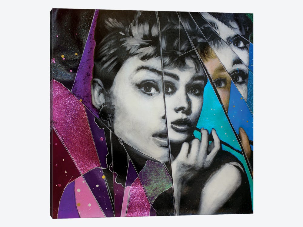 I Love Audrey Hepburn - Holly Golightly by Michael Andrew Law Cheuk Yui 1-piece Canvas Wall Art