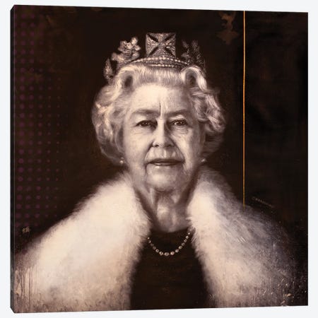 Iconic Queen Elizabeth II Canvas Print #ACY20} by Michael Andrew Law Cheuk Yui Canvas Wall Art