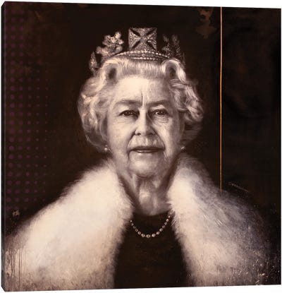 Iconic Queen Elizabeth II Canvas Art Print - Michael Andrew Law Cheuk Yui