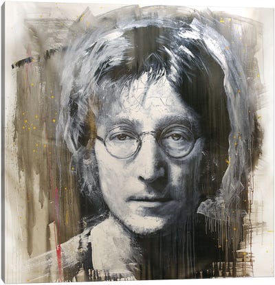 Study Of A John Lennon Photographed By Iain Macmillan Canvas Art Print - Michael Andrew Law Cheuk Yui
