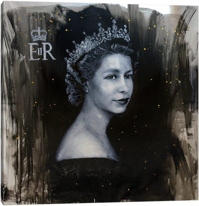 Study Of Queen Elizabeth II Photographed By Dorothy Wilding Canvas Art Print - Michael Andrew Law Cheuk Yui