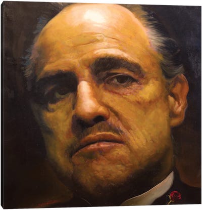 Marlon Brando As "The Godfather" Vito Corleone Canvas Art Print - Michael Andrew Law Cheuk Yui