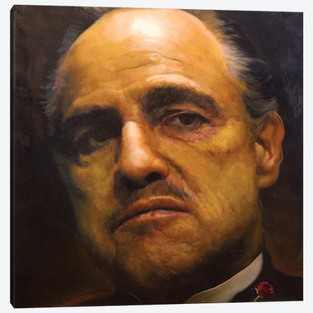 Marlon Brando As "The Godfather" Vito Corleone Canvas Print #ACY30} by Michael Andrew Law Cheuk Yui Art Print