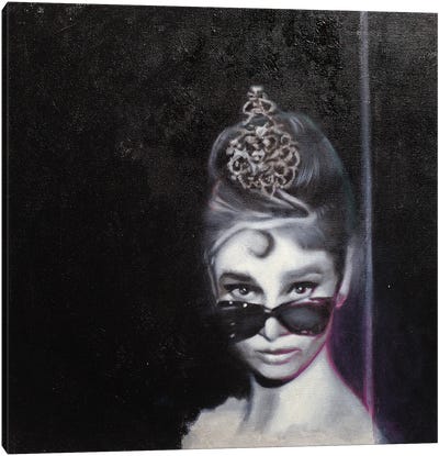 Audrey Hepburn Breakfast At Tiffany With Sunglasses Canvas Art Print - Michael Andrew Law Cheuk Yui