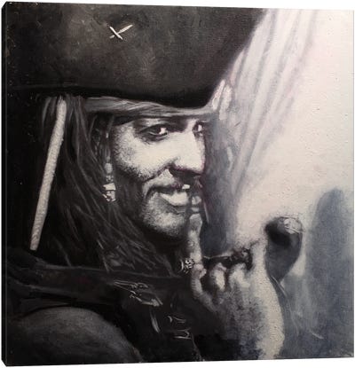 Johnny Depp As Jack Sparrow In Pirate Of The Caribbean Canvas Art Print - Michael Andrew Law Cheuk Yui