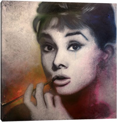 Audrey Hepburn As Holly Golightly In Breakfast At Tiffany's Canvas Art Print - Classic Movie Art