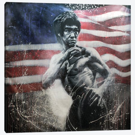 Red White And Bruce Lee I Canvas Print #ACY68} by Michael Andrew Law Cheuk Yui Canvas Art