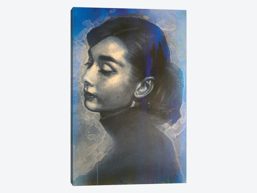 Audrey Hepburn At Vogue In Blue by Michael Andrew Law Cheuk Yui 1-piece Canvas Artwork