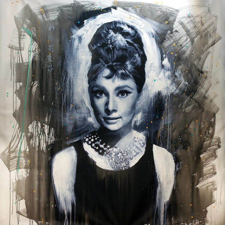 Audrey Hepburn Breakfast At Tiffany Painting Referencing Bud Fraker