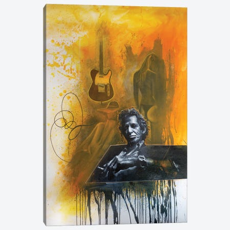 Keith Richards Of Rolling Stones, His Guitar And Ladies Canvas Print #ACY8} by Michael Andrew Law Cheuk Yui Art Print