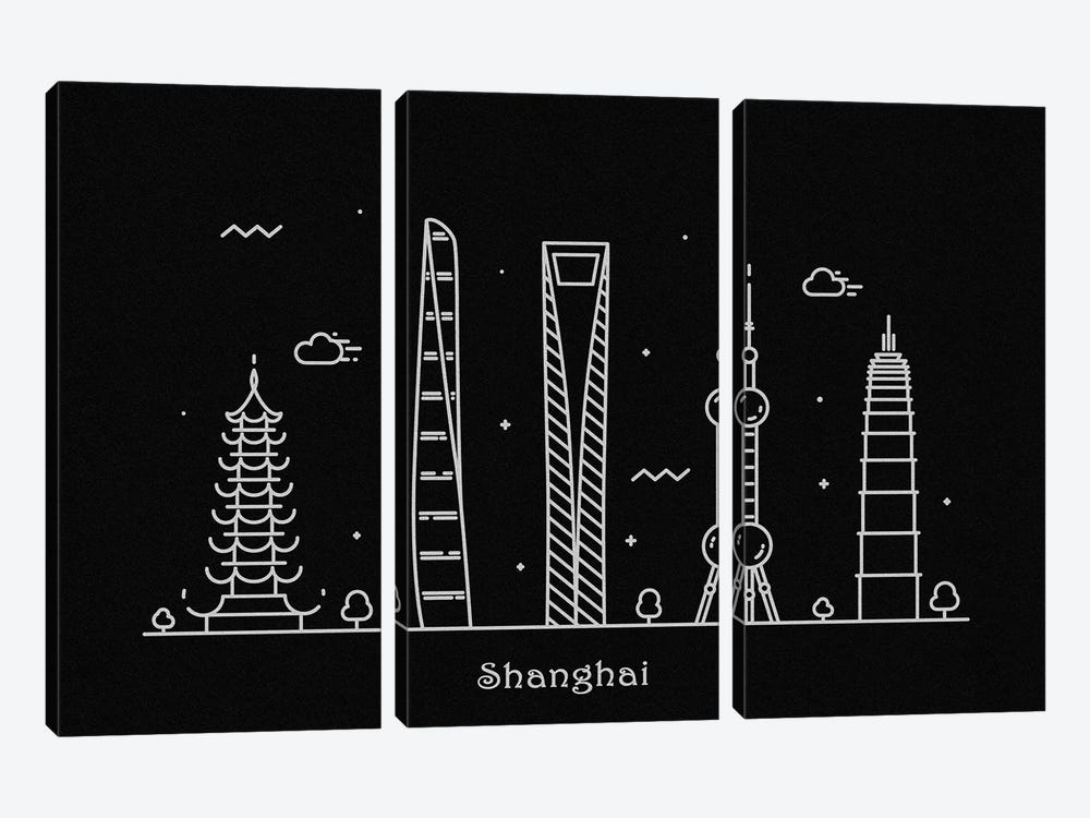 Shanghai by Ayse Deniz Akerman 3-piece Canvas Print