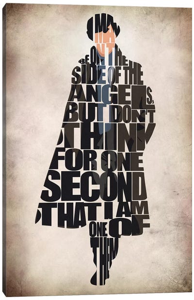 Sherlock Canvas Art Print - Typographic Celebrities