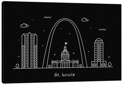 St. Louis Canvas Art Print - Black & Dark Art