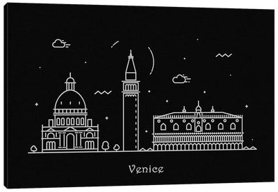 Venice Canvas Art Print - Black & Dark Art