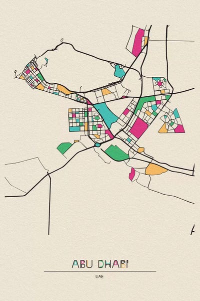 United Arab Emirates: Abu Dhabi, UAE Map by Ayse Deniz Akerman