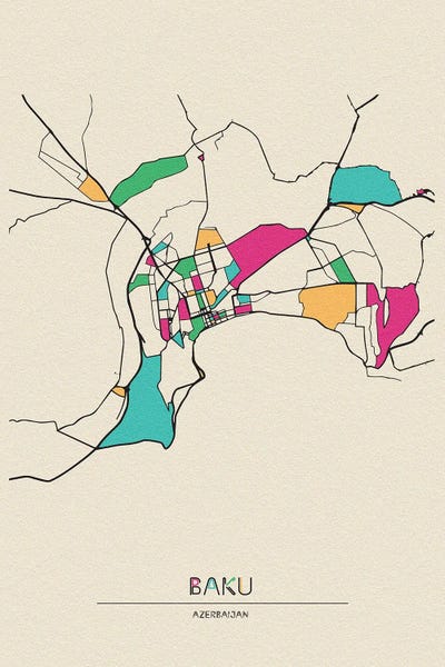 Azerbaijan: Baku, Azerbaijan Map by Ayse Deniz Akerman