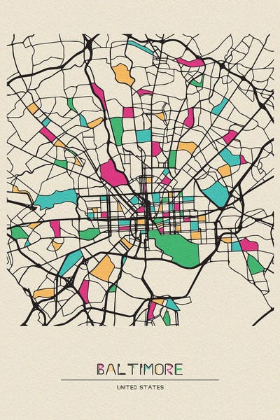 Ayse Deniz Akerman: Baltimore, Maryland Map by Ayse Deniz Akerman