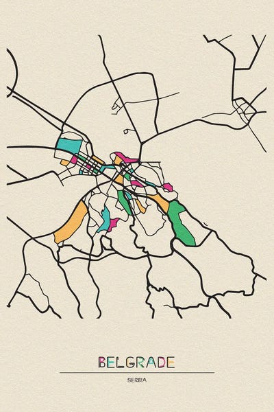 Serbia: Belgrade, Serbia Map by Ayse Deniz Akerman