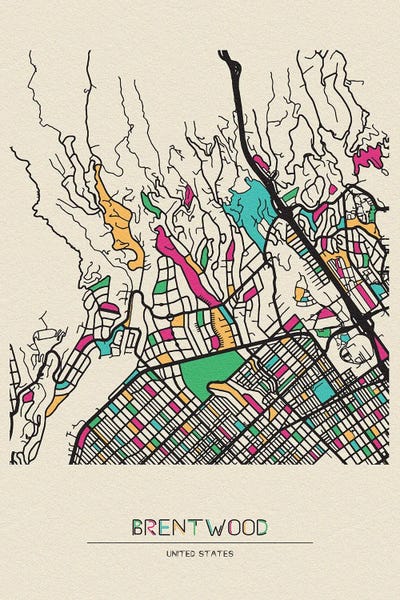 Los Angeles Maps: Brentwood, Los Angeles Map by Ayse Deniz Akerman