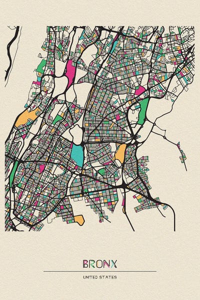 The Bronx: Bronx, New York Map by Ayse Deniz Akerman