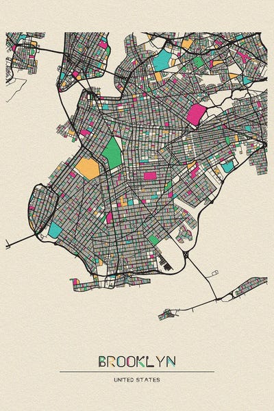 Brooklyn: Brooklyn, New York Map by Ayse Deniz Akerman