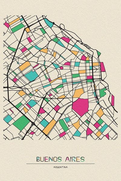 Buenos Aires: Buenos Aires, Argentina Map by Ayse Deniz Akerman