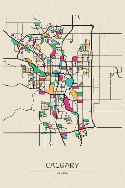 Alberta: Calgary, Canada Map by Ayse Deniz Akerman