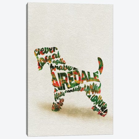 Airedale Terrier Canvas Print #ADA1} by Ayse Deniz Akerman Art Print
