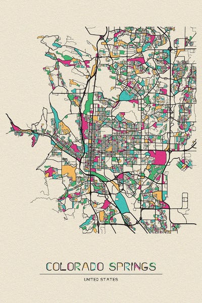 Ayse Deniz Akerman: Colorado Springs, Colorado Map by Ayse Deniz Akerman